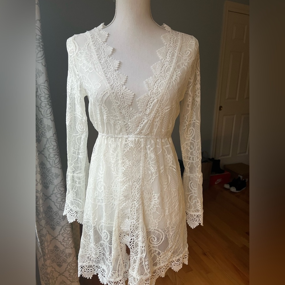 White Lace Swim Cover Up